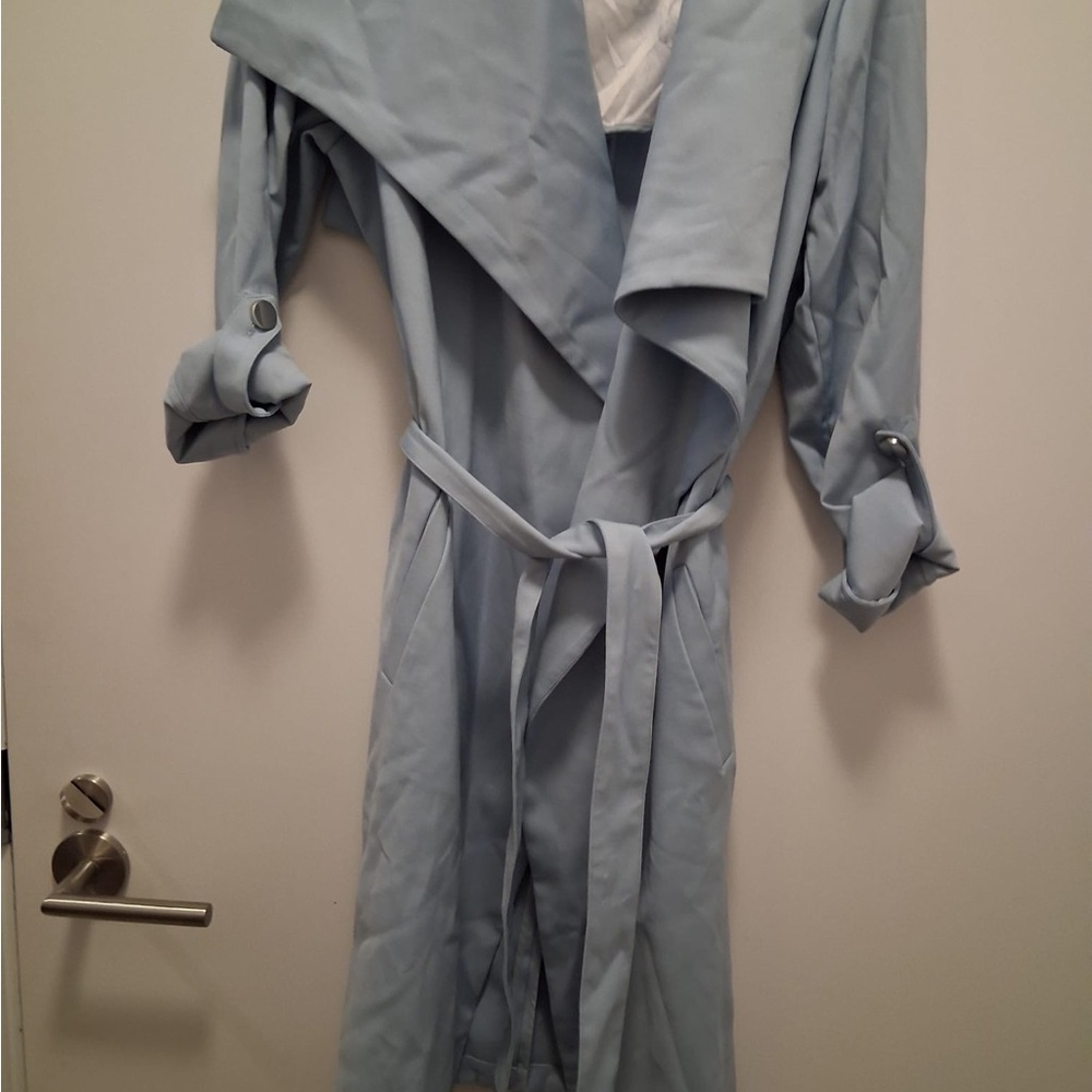 Soia & Kyo Powder Blue Ornella Trench Coat - Picture 8 of 12